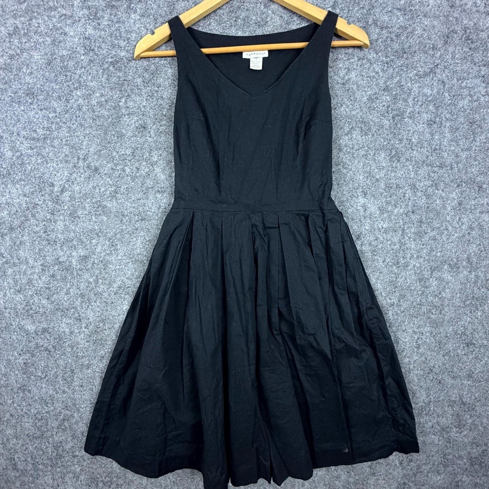 Vintage Paradox Missy Fit & Flare Dress Womens 2 Black Cotton Sleeveless LBD